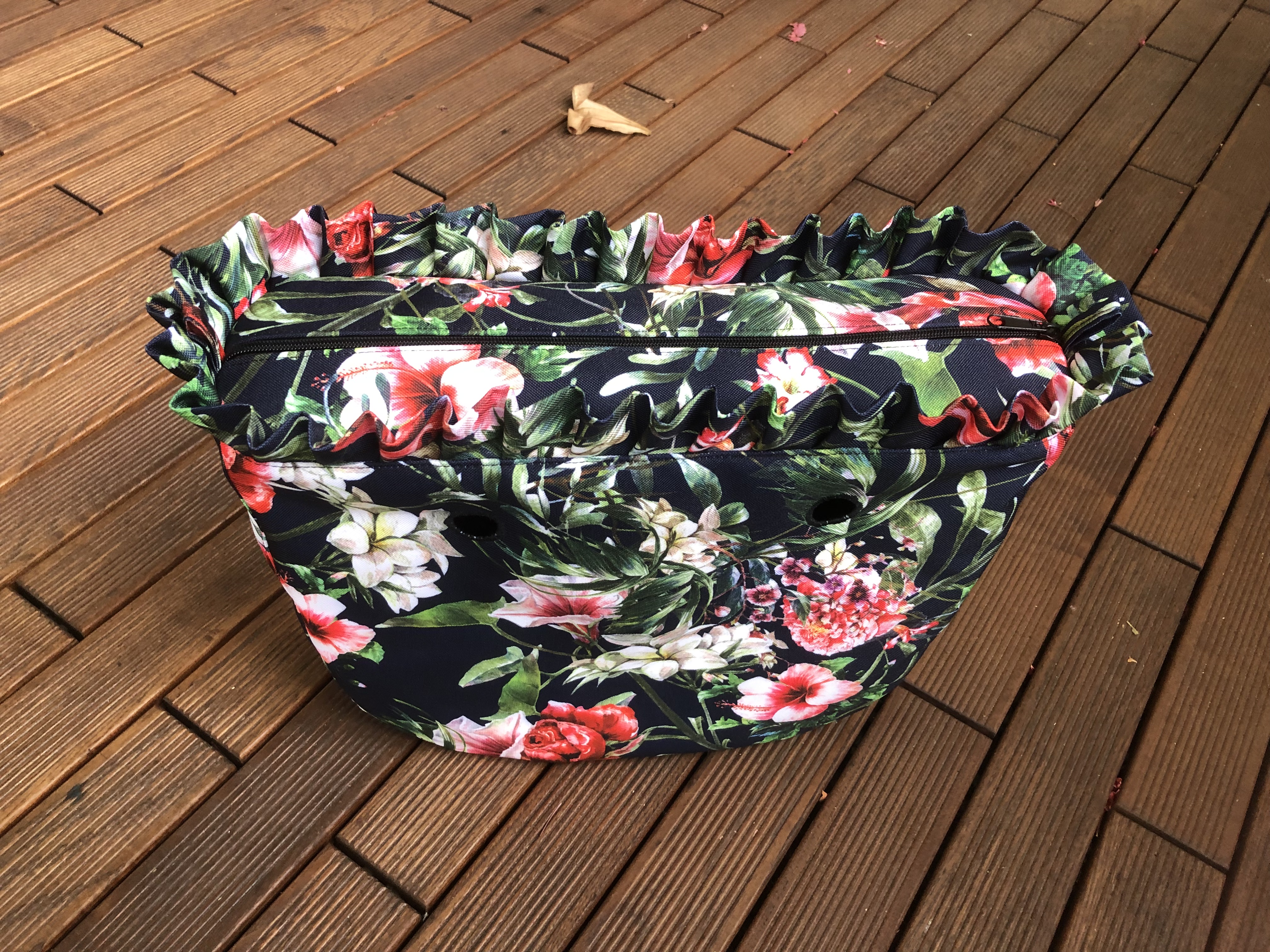 organizer obag standard plus falbanka czerwone kwiaty