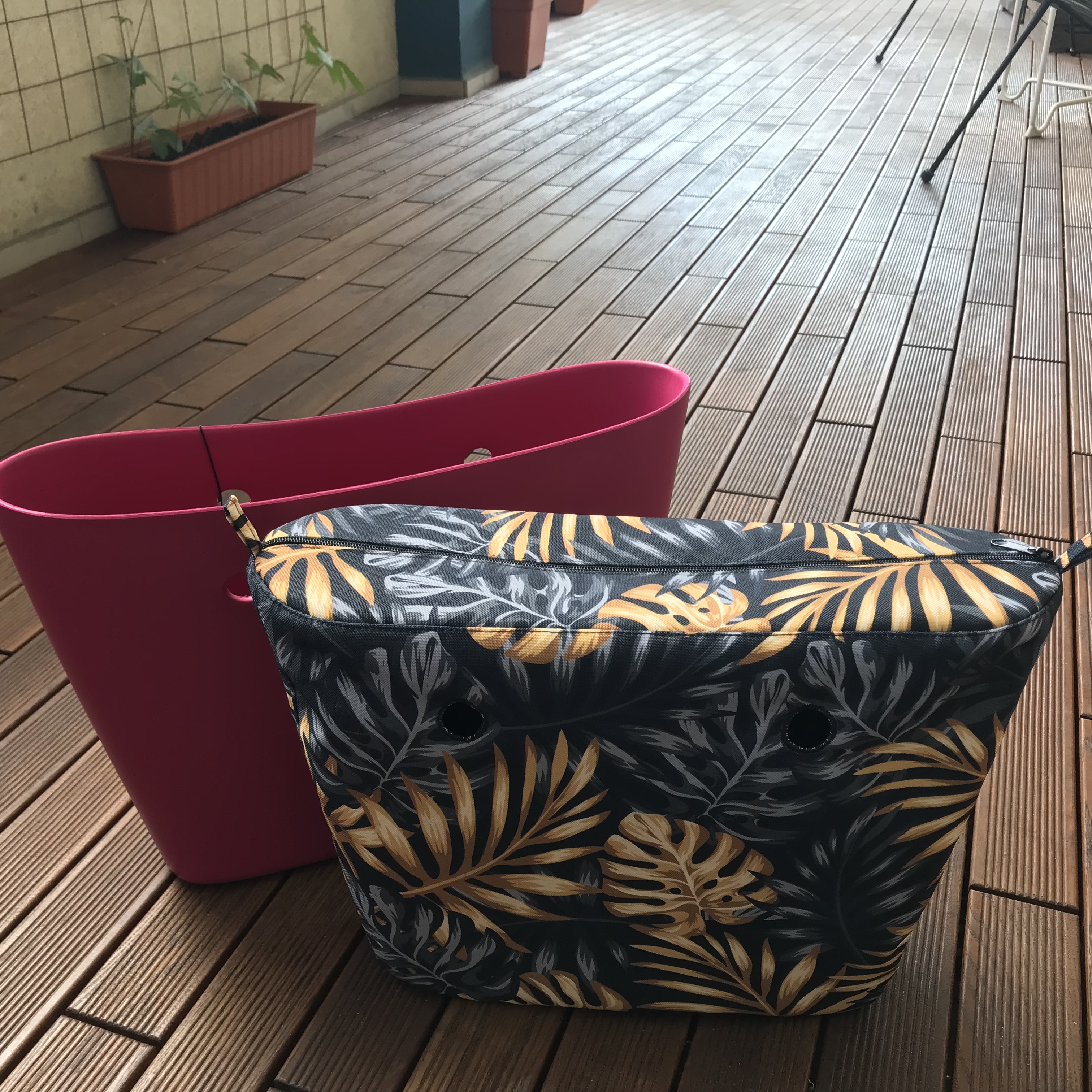 organizer obag urban duży złote liście monstery