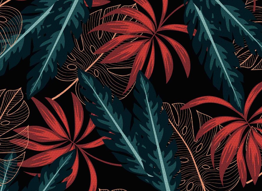 tkanina egzotyczne liście